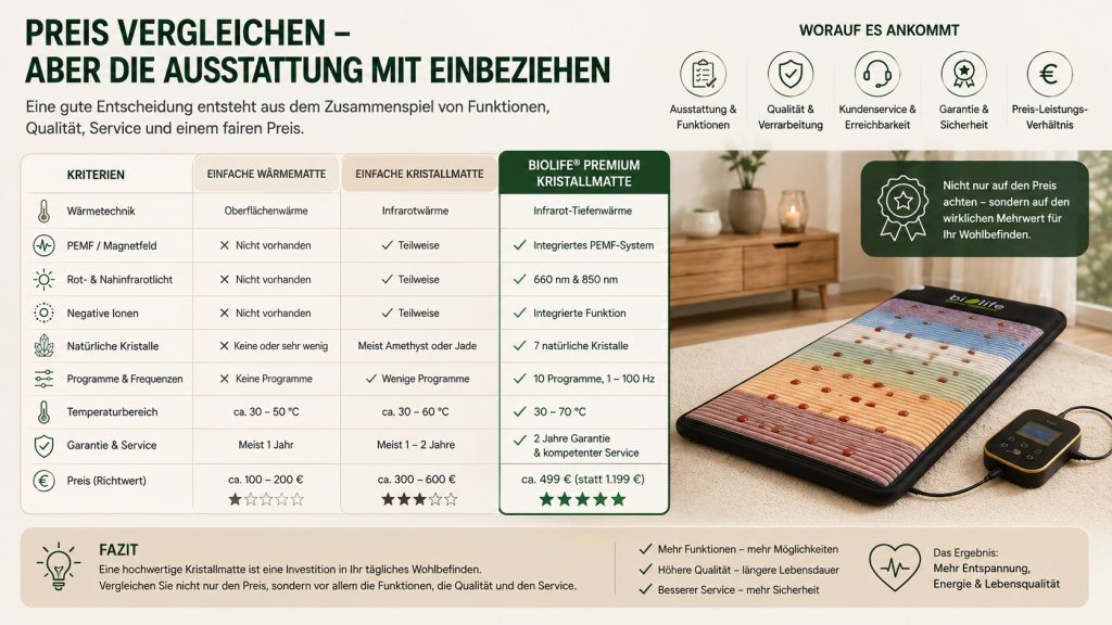 Drei verschiedene Kristallmatten, aber alle mit der gleichen Technologie!
