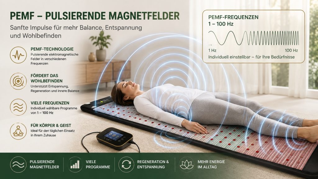 PEMF-Technologie und pulsierende Magnetfelder einer Kristallmatte