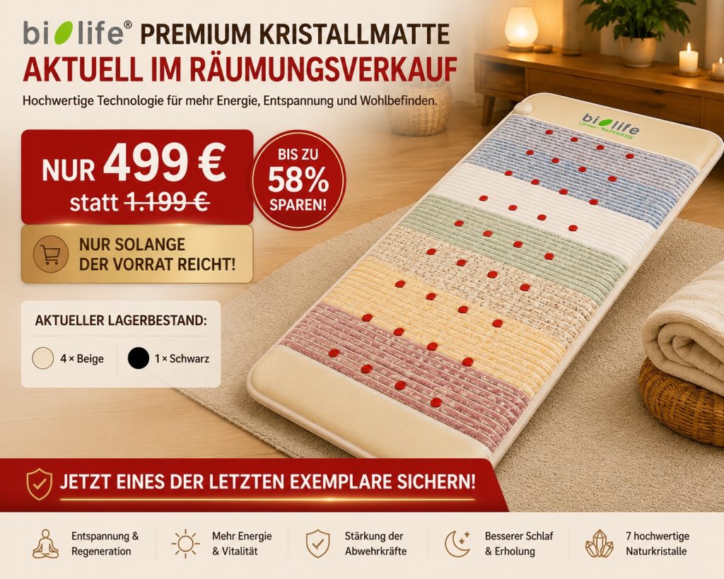 Biolife® Premium Kristallmatte im Räumungsverkauf, zu unschlagbaren Preisen