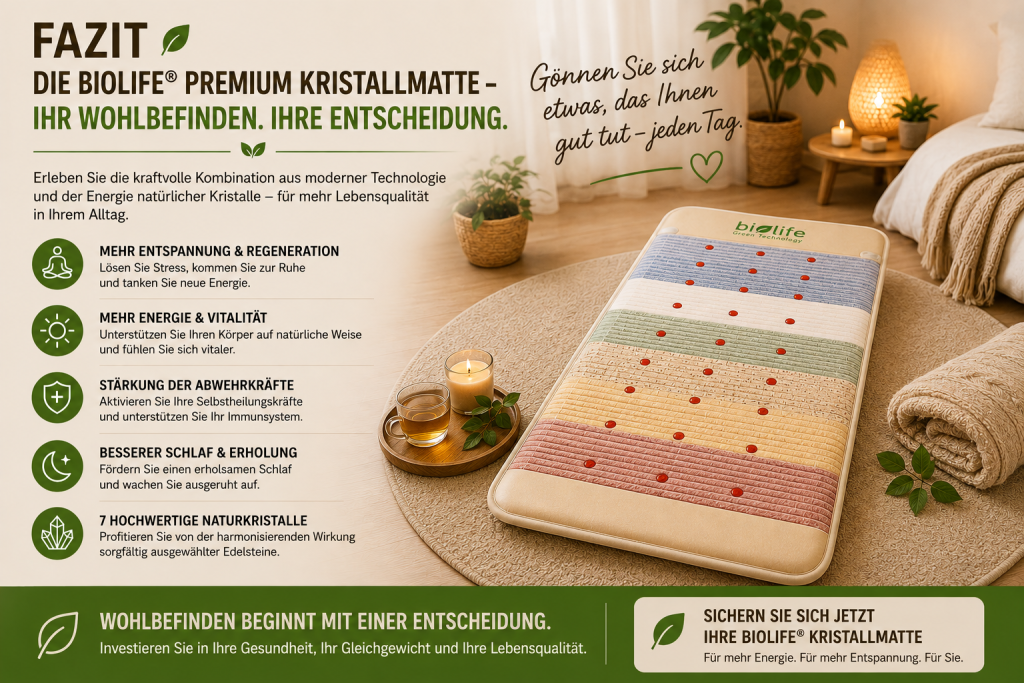 Biolife® Premium Kristallmatte für Entspannung und Wohlbefinden
