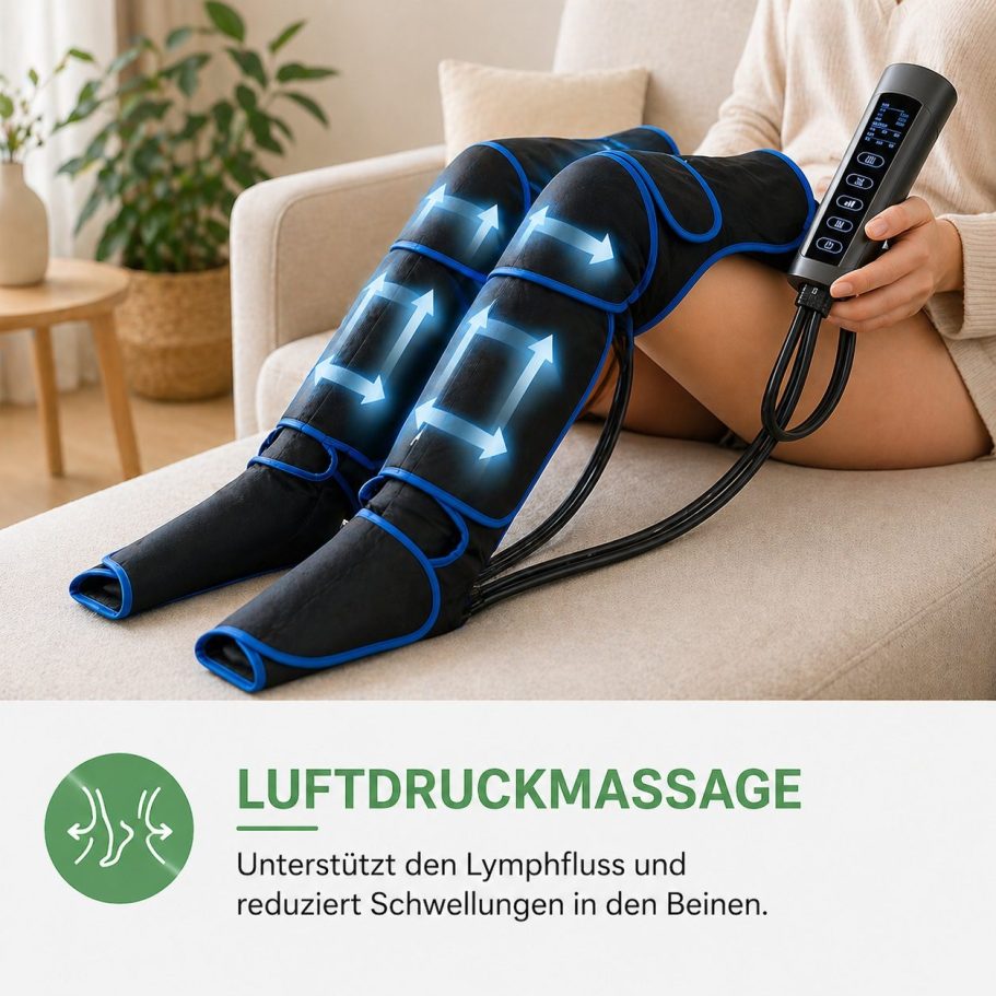 Lymphomat Pro+ Luftdruckmassage zur Unterstützung der Lymphdrainage und Reduzierung von Schwellungen in den Beinen